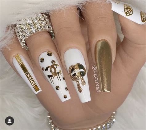 white chanel nails